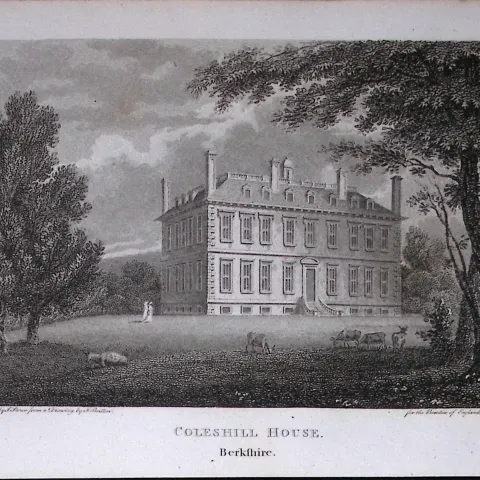Colesmill House Berkshire Antique 226 Years-Old Georgian Steel-Engraving-439