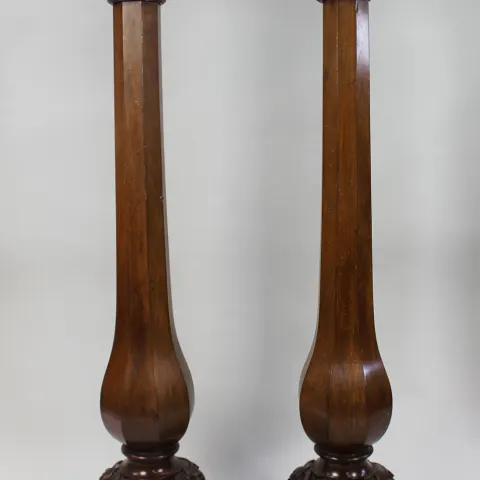 Pair of Early Victorian Carved Mahogany Pedestals