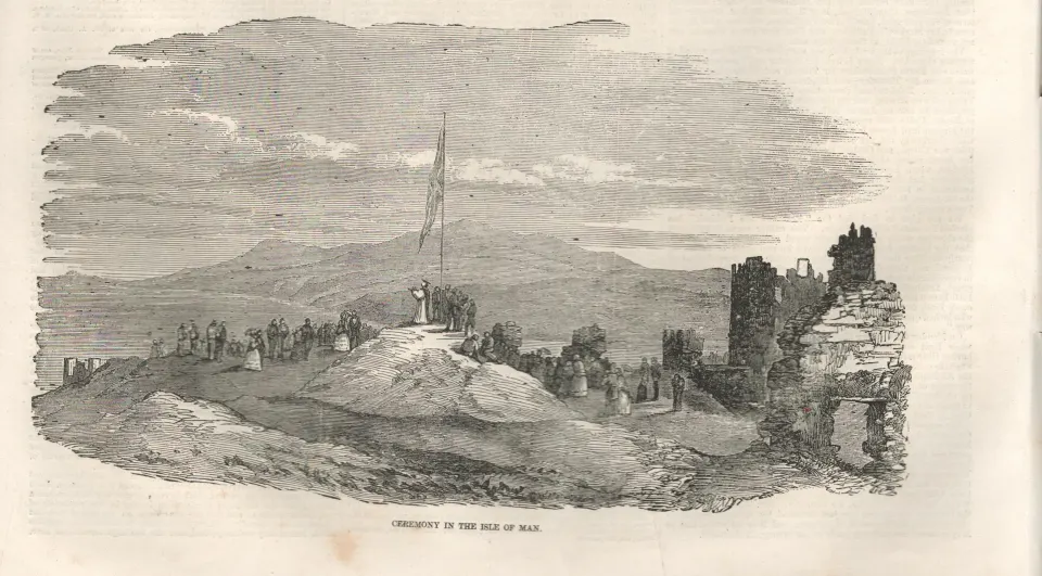 1856 Antique  Isle of Man Service for Manx Fishermen Before the Season.