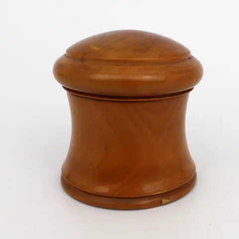 Turned Wooden Pot with Domed Lid, c.1900