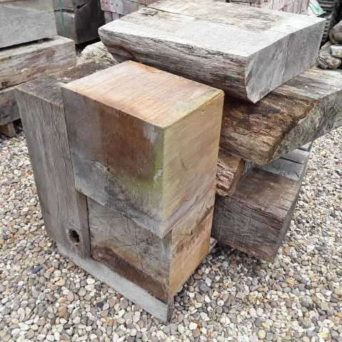 10X HARDWOOD AIR DRIED SAWN ENGLISH OAK TIMBER BLOCKS / BEAMS
