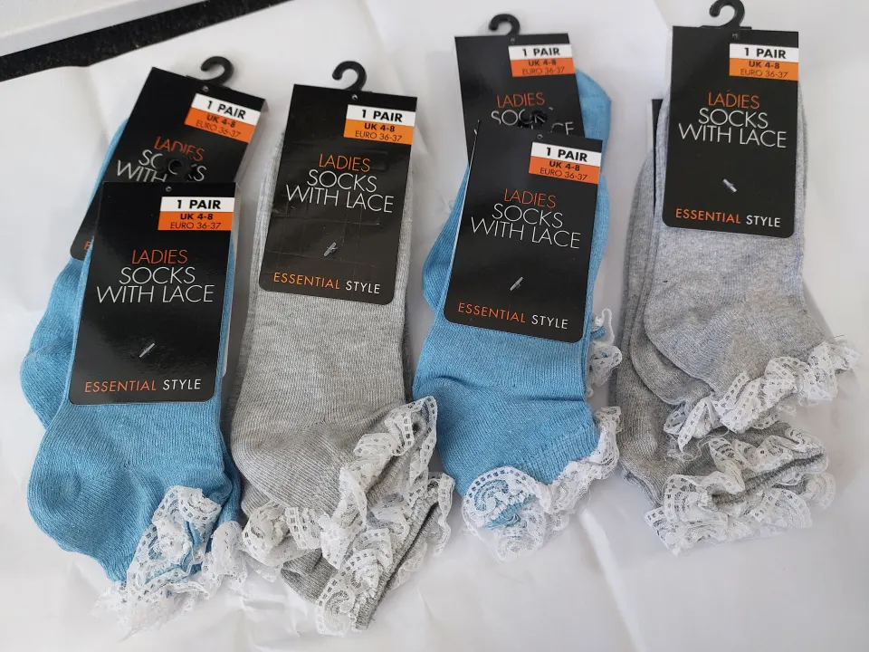 Box of 24 pairs of socks.  Grey, blue and black mixed