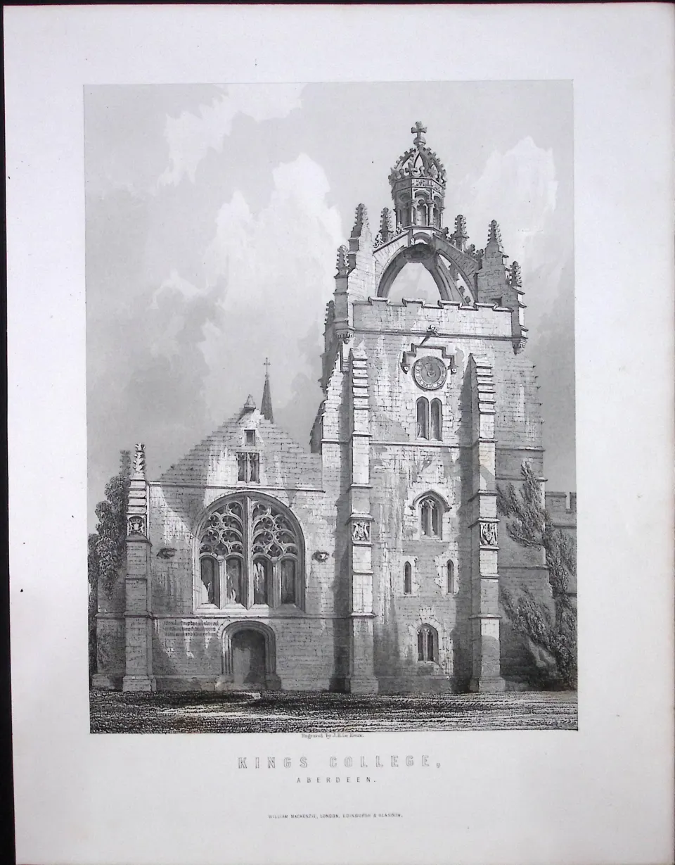 Kings College Galloway Scotland Victorian Antique 152 Years-Old Engraving-15
