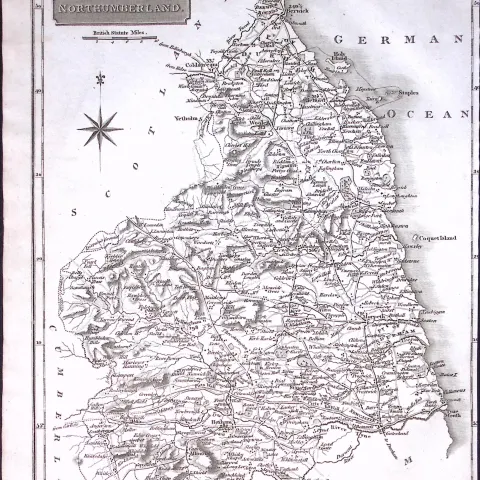 County Northumberland 176 Years-Old  Antique Detailed Map-13-TR