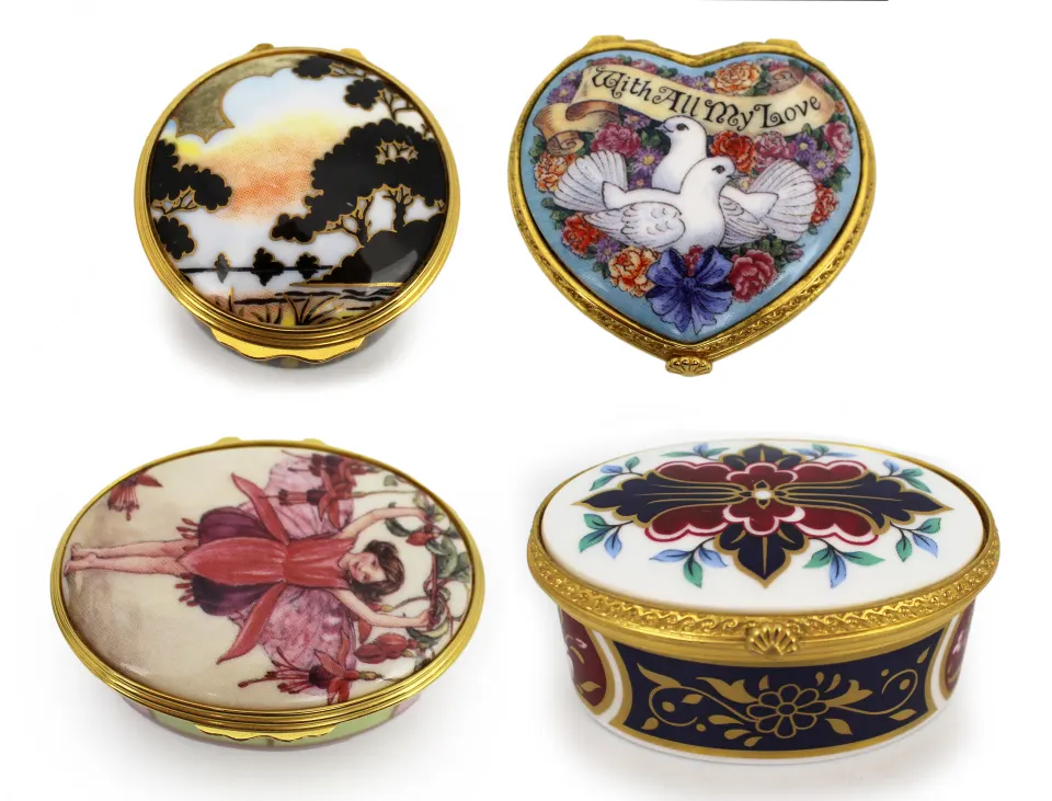 Set of 4 Royal Worcester The Connoisseur Collection Trinket Boxes