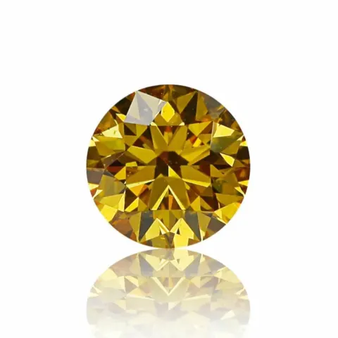 1 pcs Diamond - 0.23 ct - Round Brilliant - Fancy Deep Orangy Yellow