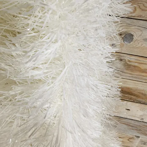 5 x 2m Luxurious White 9cm Chunky Tinsel