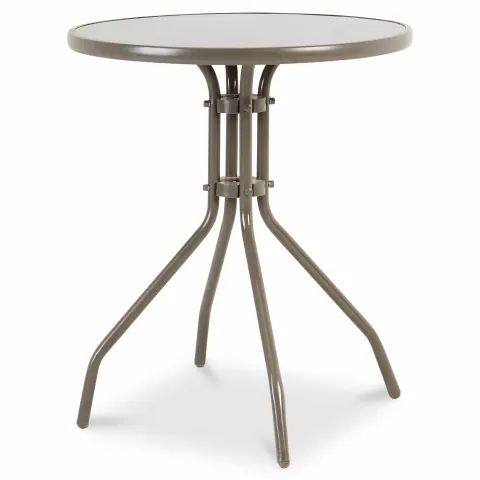 3 x Grey Metal 2 seater Table & Glass Top RRP £29.99ea Ld