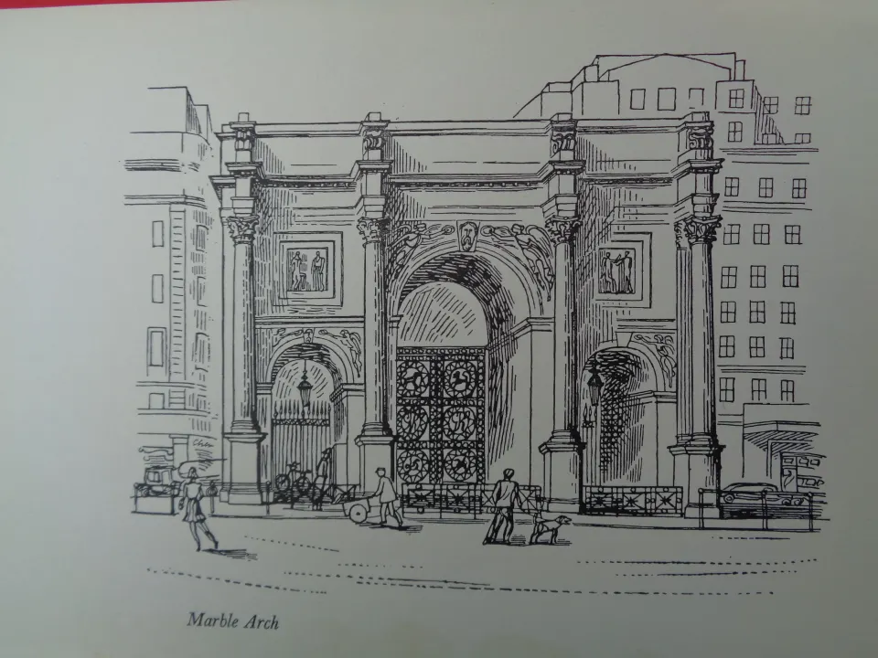 Edward Bawden Original Lithograph - London, 1 Marble Arch