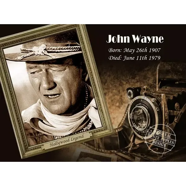 John Wayne  Golden Age of Hollywood  Extra Large Designed Metal Wall Art