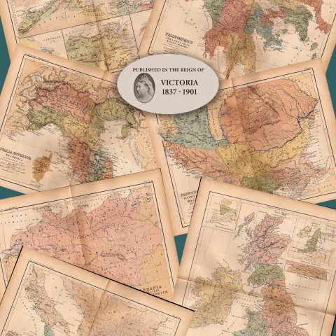 Job-Lot 157 Years-Old Antique AK Johnston Classical Geography Maps-1.