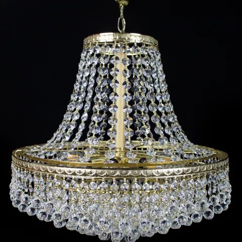 Fine Quality Crystal Gold Plated Chandelier