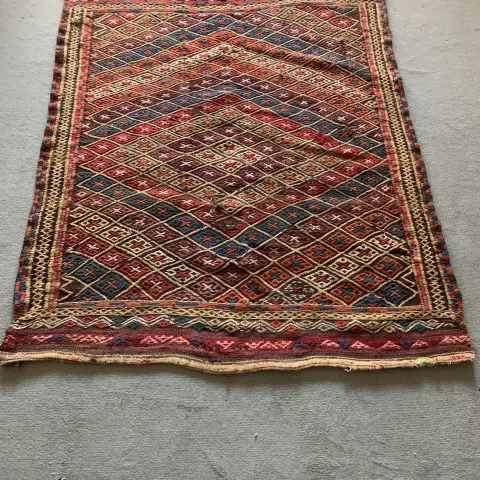 Rare c1900 Antique Persian, Kurdistan Tribal Kilim.