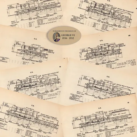 Job lot Southern Railway Locomotive Detailed Diagram 85-Year-Old-4.