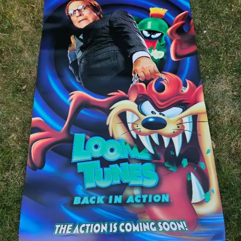 Looney Tunes 2 UK Cinema Vinyl Banner The Action Tasmanian Devil Marvin The Martian