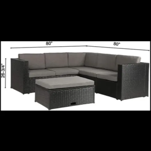 Black Rattan corner set