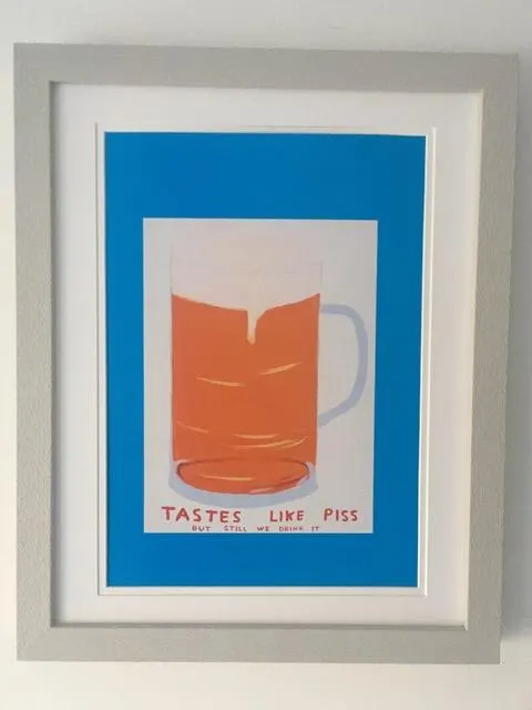 David Shrigley OBE (b 1968) ‘It Tastes Like P***'’ Offset Lithograph, Mini Series Framed, Edition, 2