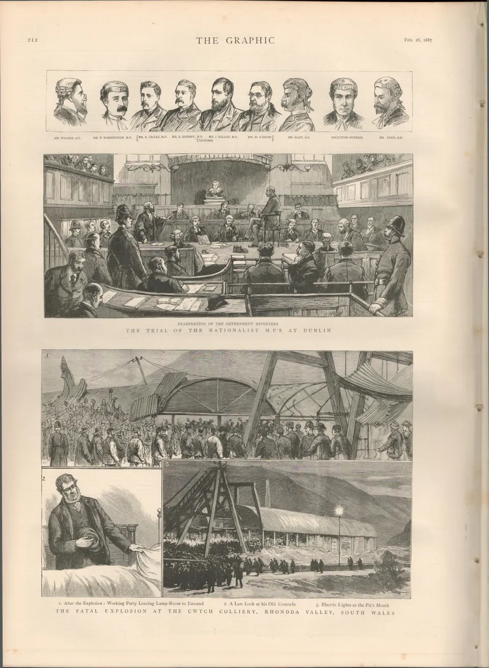 Antique 1887 The Fatal Explosion Cwtch Colliery Rhondda Valley Wales.