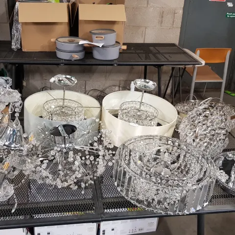 (202/R8) 9x Mixed Chandelier Style Ceiling Lights.