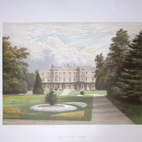 Hughenden Manor Bucks 160 Years-Old Gilt-Edge Coloured Antique Book Plate-17