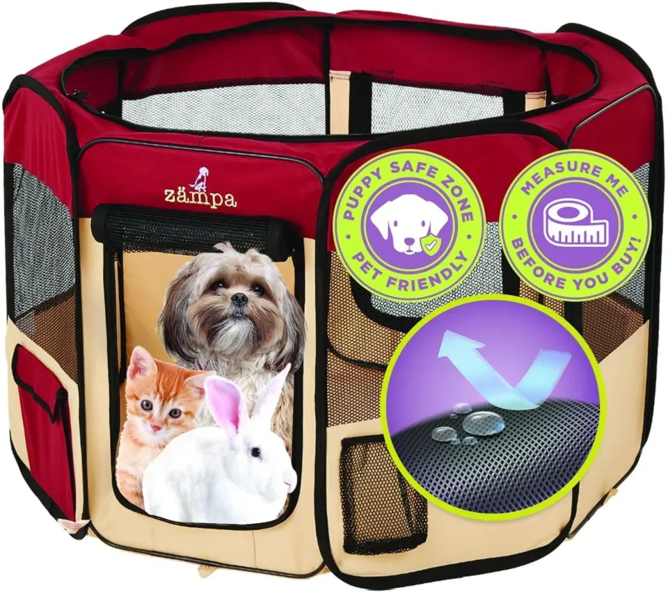 Zampa Puppy Pop Up Portable Playpen for Dog and Cat L18b