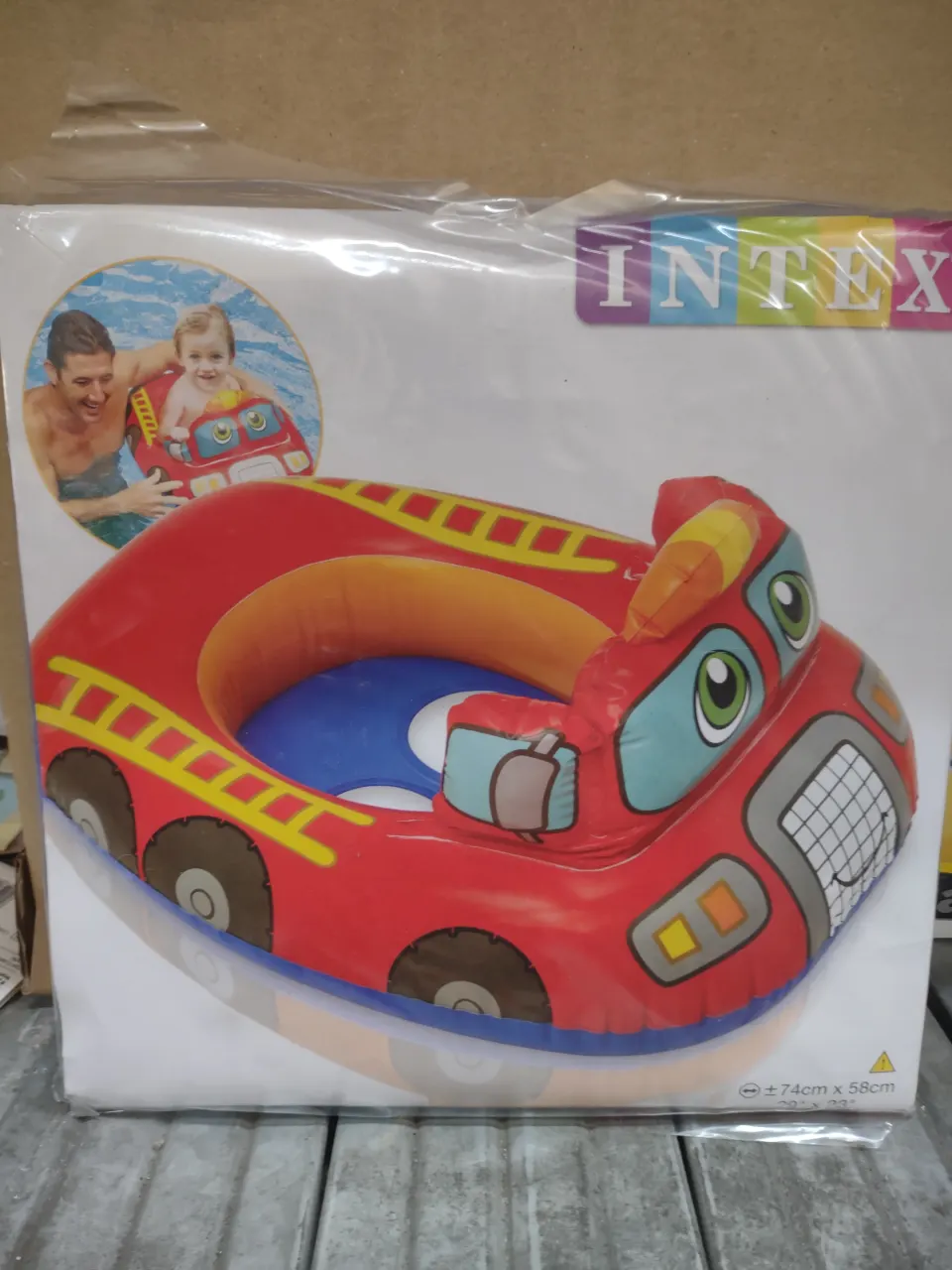 INTEX FIRE ENGINE KIDS CHILDRENS SWIMMING INFLATABLE. RRP £12 - GRADE A