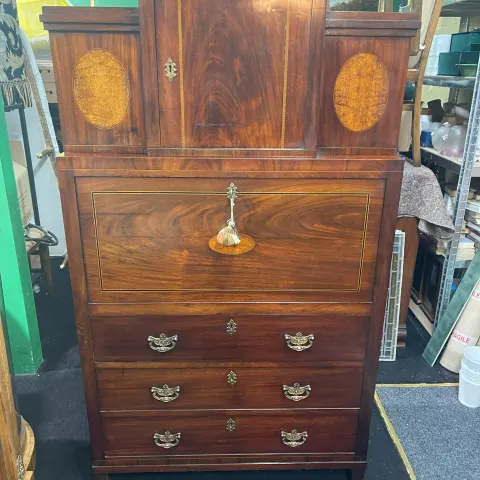Antique Mahogany & Satinwood Secretaire