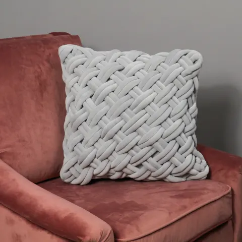 Grey Handknotted Velvet Cushion Cover RRP - £90