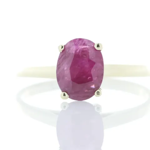 9ct Yellow Gold Oval Cut Ruby Ring 1.24 Carats