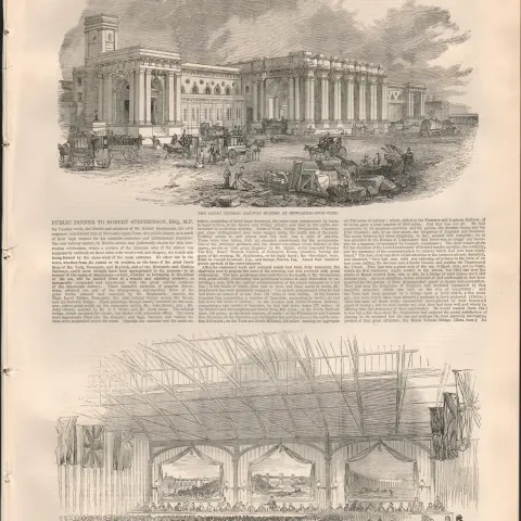 Opening Grand Central Railway Station Newcastle 1850 Newspaper.