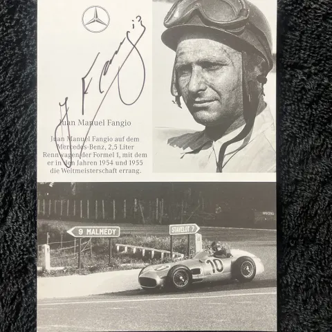 Juan Manuel Fangio Signed