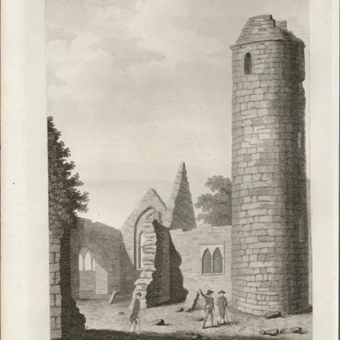 Round Tower at Turlogh Co Mayo Rare 1791 Francis Grose Antique Print.