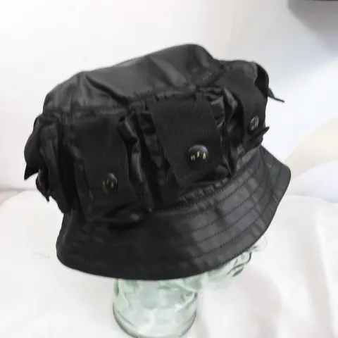 MJB Marc Jaques Burton Black Grenade Pocket Bucket Hat, Size L Sold Out