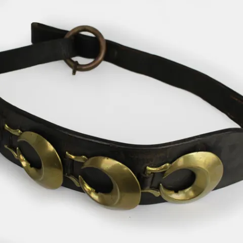 Antique Horse Brass on Leather Belt