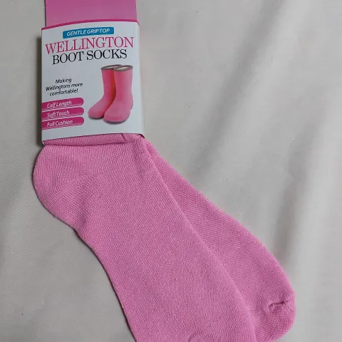 Welly socks in pink, blue and green mixed.  20 pairs