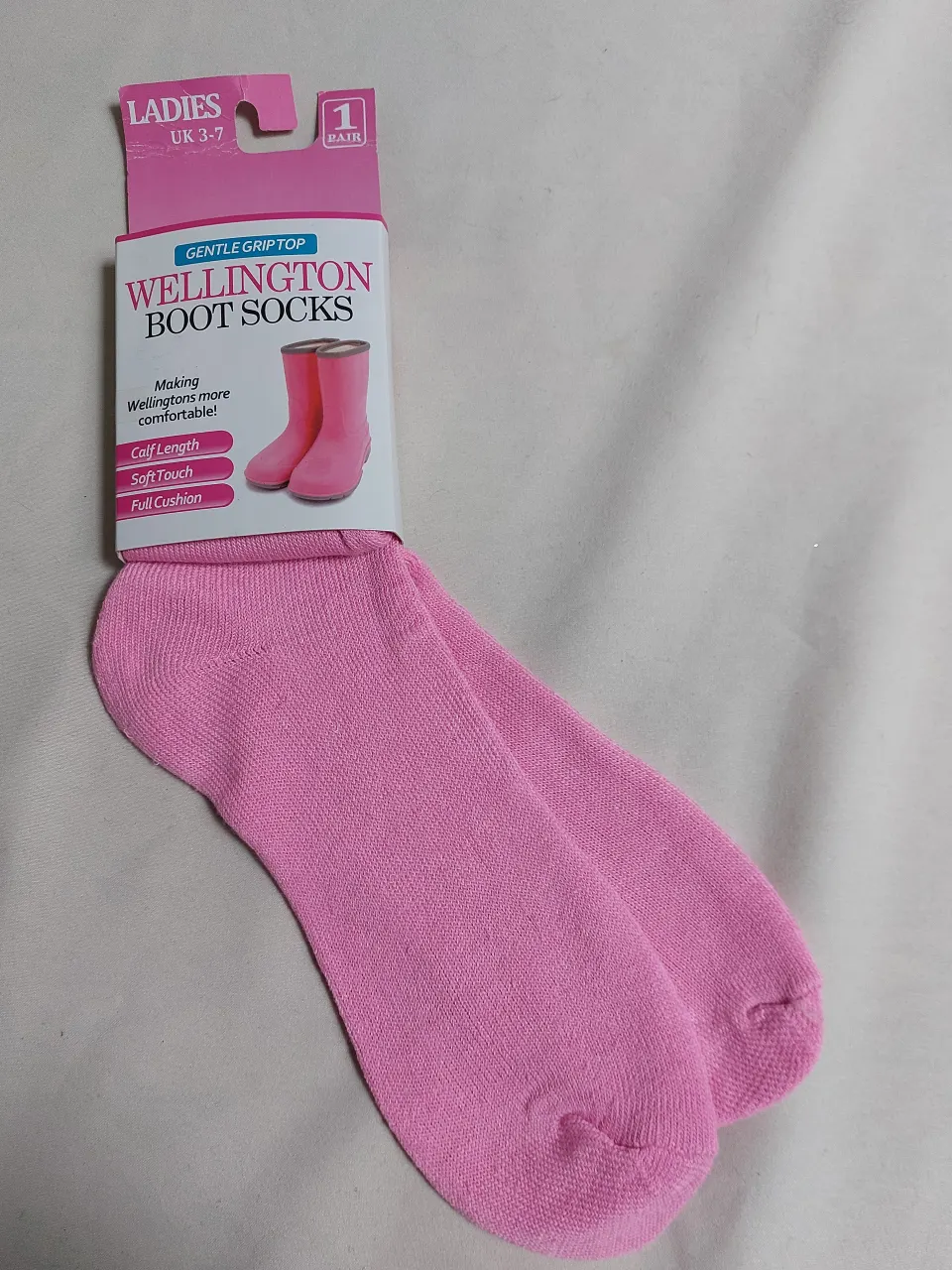 Welly socks in pink, blue and green mixed.  20 pairs
