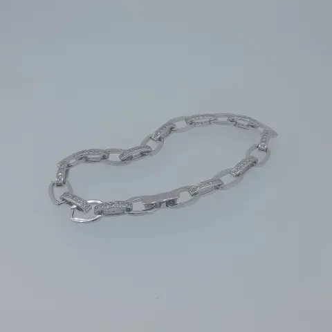 UK Hallmarked Silver CZ Set Bracelet