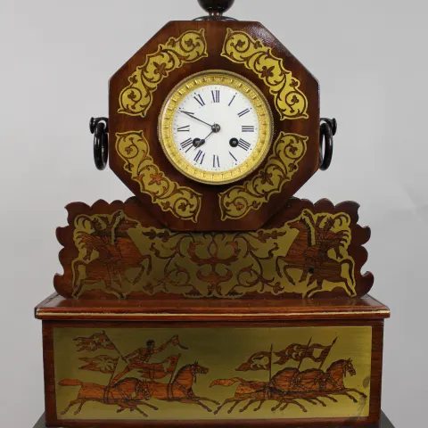 19th Century French Mantel Clock with Brass Inlay – Japy Frères Movement