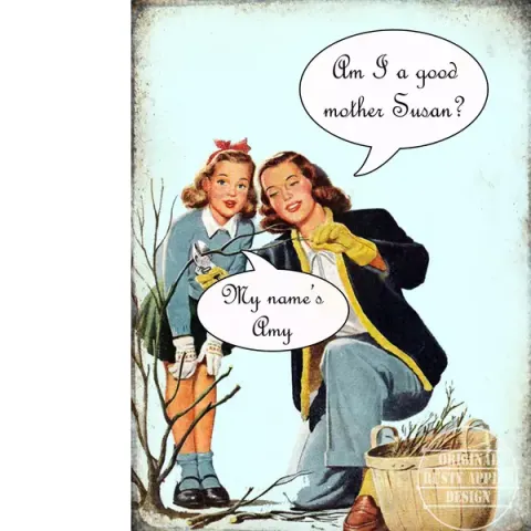 Am I A Good Mother ? Funny Humour Retro Large Metal Wall Art