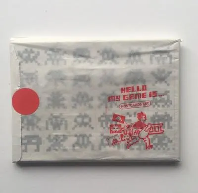 Invader (B France) "Hello My Game Is" 2017 Invasion Musee en Herbe in Paris, 15 Invader Postcard Kit