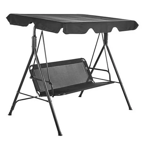 (78/R9) RRP £120. JDWilliams Porto 3 Seater Swing in Charcoal. Dimensions (L172 x W114 x D151.5cm).