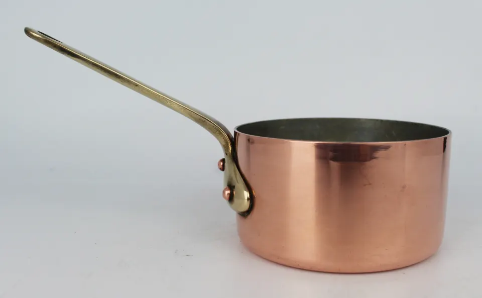Small Early Vintage French Copper Saucepan