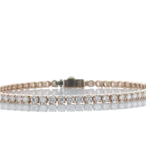 18ct Rose Gold Tennis Diamond Bracelet 4.70 Carats