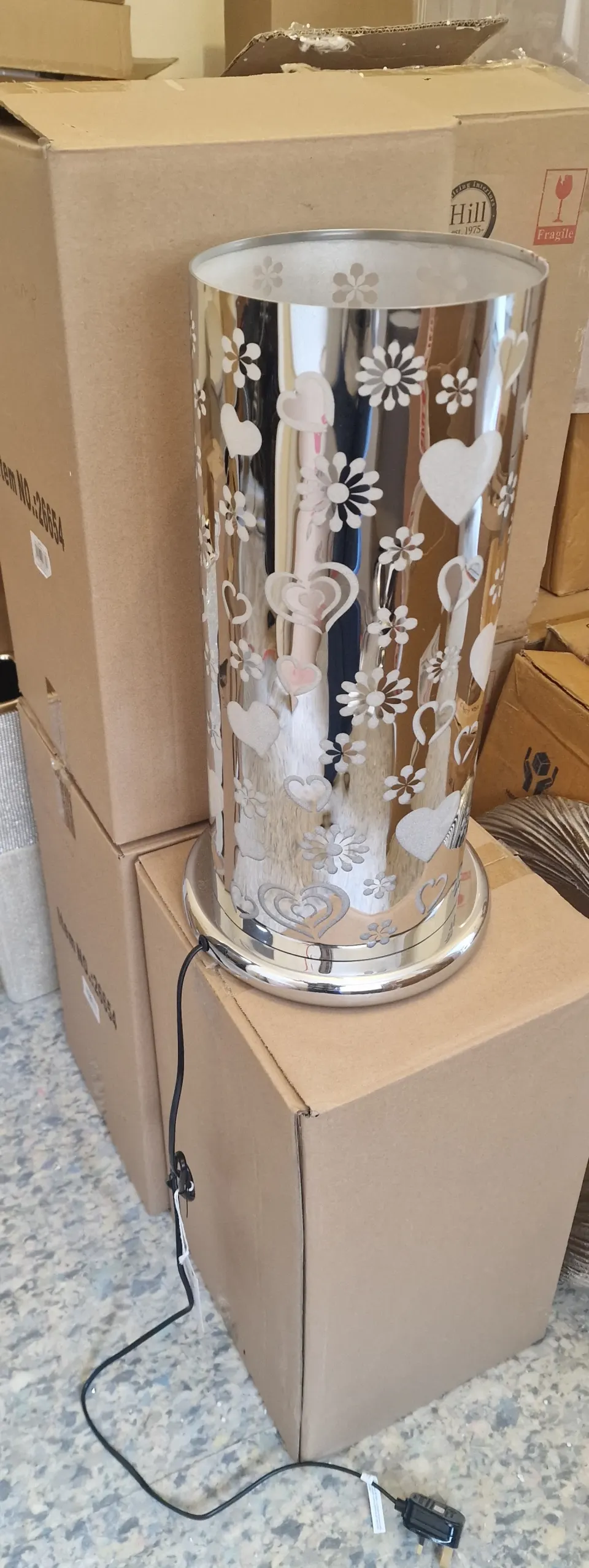 Large Floral Touch Lamps x 4