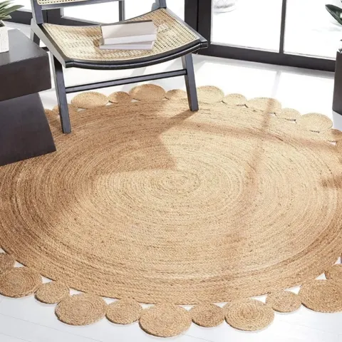 120cm Jute Woven Area Rug