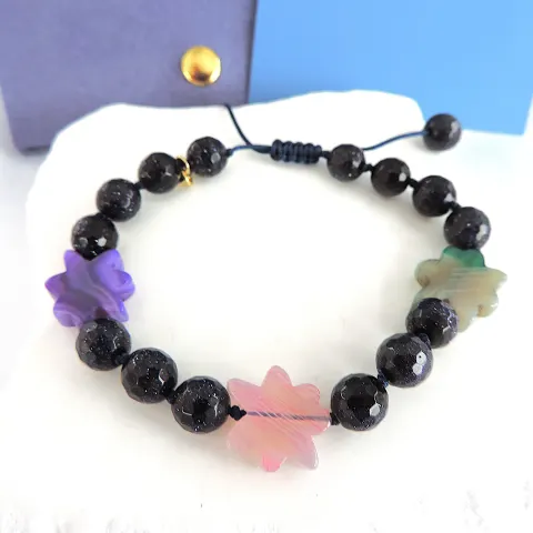 Nikki & Me Polished Purple Sandstone Star Bracelet 'New With Gift Pouch'