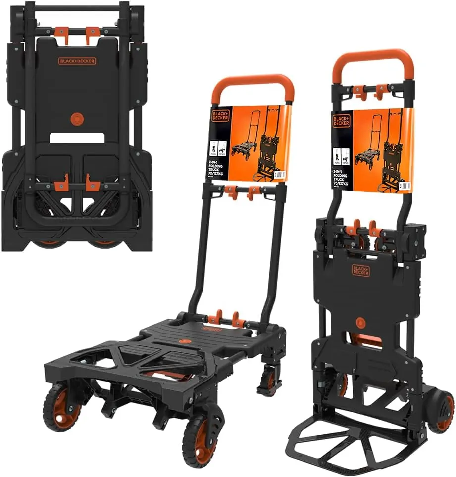 BLACK+DECKER 2 in 1 Hand Cart and Platform Trolley - Maximum Load - 137kg