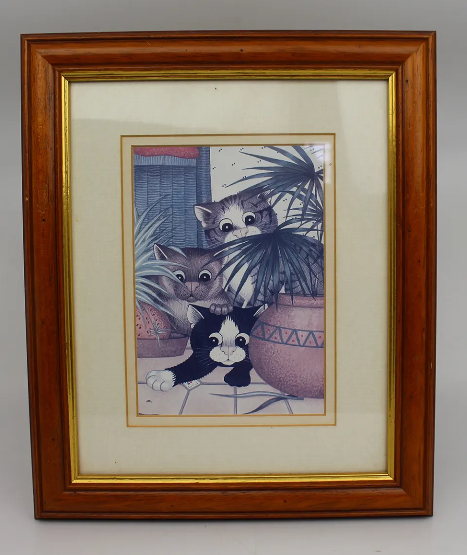Framed Linda Jane Smith Cat Print
