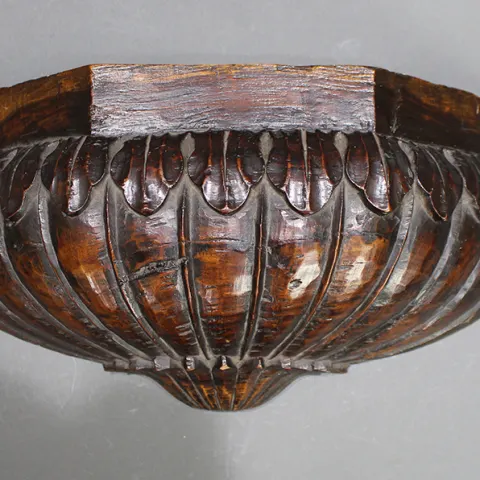 Victorian English Carved Oak Wall Bracket