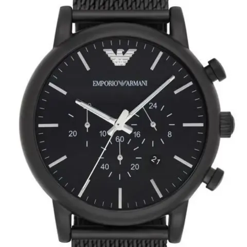 Emporio Armani  AR1968  Men's  Luigi  Black  Mesh  Band  Quartz  Chronograph  Watch